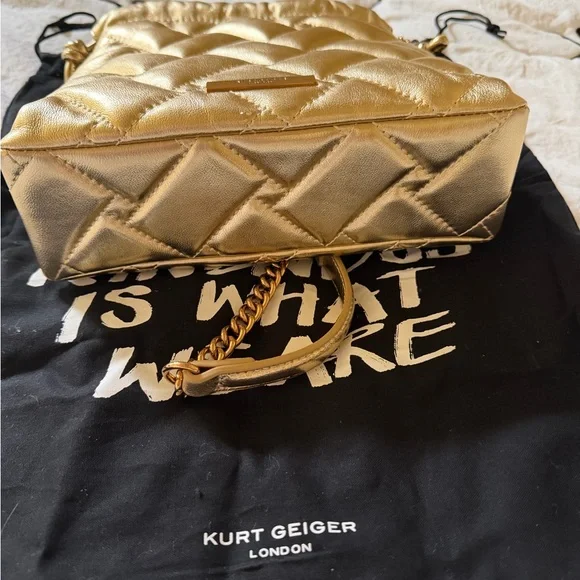 Kurt Geiger Kensington embellished quilted leather drawstring crossbody bag - Picture 5 of 6